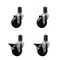 Service Caster 3.5'' Soft Rubber Wheel Swivel 1-5/8'' Expanding Stem Caster Set 2 Brakes, 4PK SCC-EX20S3514-SRS-2-PLB-2-158 - alternate 1